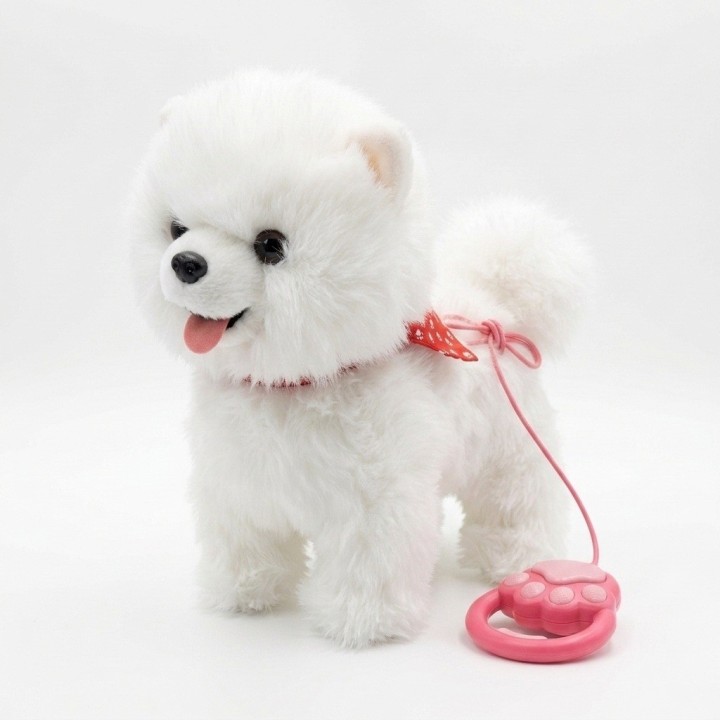 Perro De Peluche Husky/pomerania Interactivo Con Correa