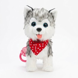 Perro De Peluche Husky/pomerania Interactivo Con Correa