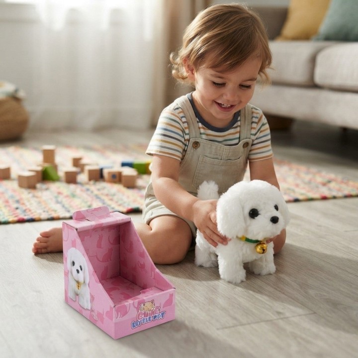 Perro De Peluche Interactivo Con Movimiento Sonido + Bateria