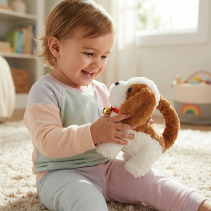 Perro De Peluche Interactivo Con Movimiento Sonido + Bateria