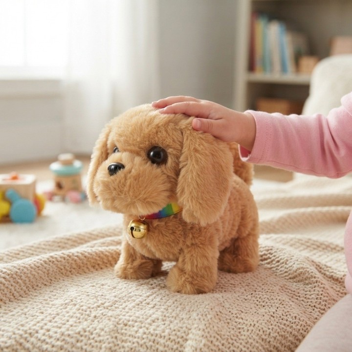 Perro De Peluche Interactivo Con Movimiento Sonido + Bateria