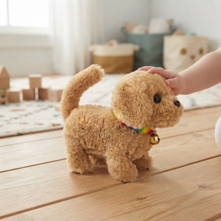 Perro De Peluche Interactivo Con Movimiento Sonido + Bateria