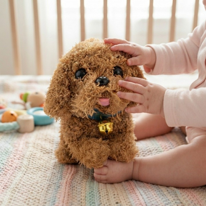 Perro De Peluche Interactivo Con Movimiento Sonido + Bateria