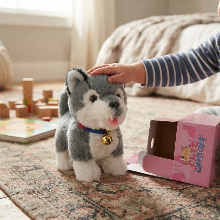 Perro De Peluche Interactivo Con Movimiento Sonido + Bateria