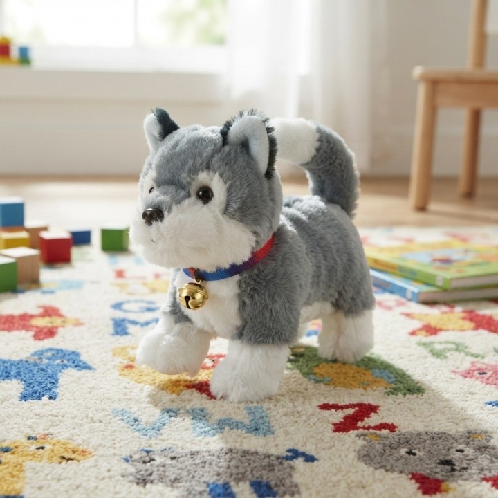 Perro De Peluche Interactivo Con Movimiento Sonido + Bateria