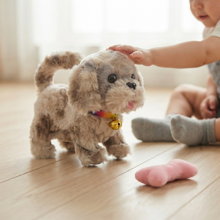 Perro De Peluche Interactivo Con Movimiento Sonido + Bateria