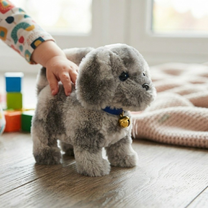 Perro De Peluche Interactivo Con Movimiento Sonido + Bateria
