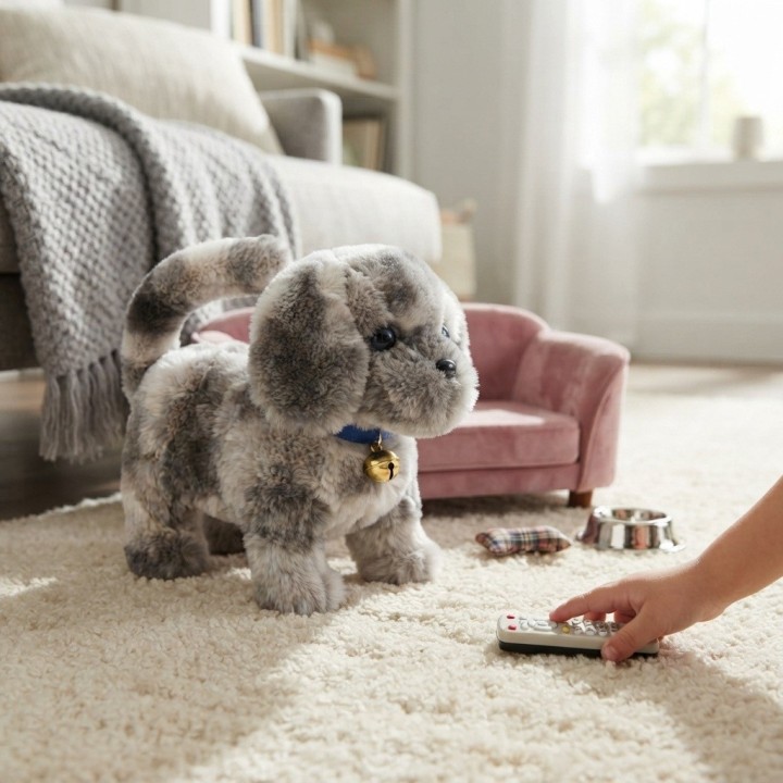 Perro De Peluche Interactivo Con Movimiento Sonido + Bateria