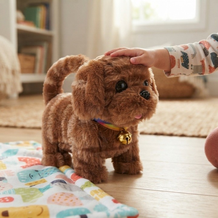 Perro De Peluche Interactivo Con Movimiento Sonido + Bateria