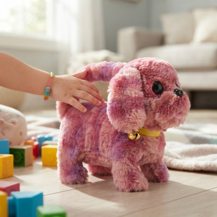Perro De Peluche Interactivo Con Movimiento Sonido + Bateria