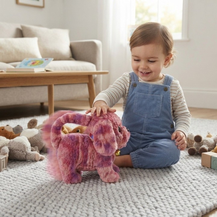 Perro De Peluche Interactivo Con Movimiento Sonido + Bateria