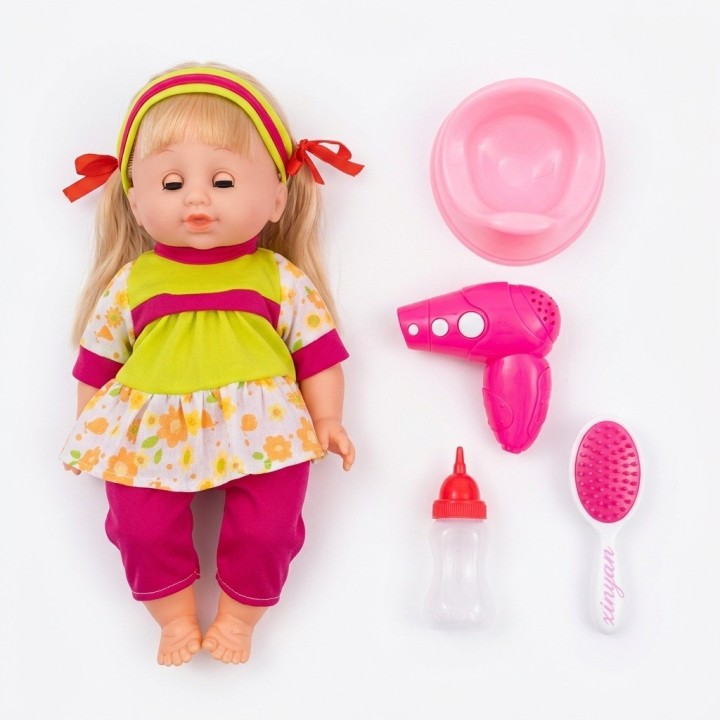 Set Muñeca Bebé Cufan Con Accesorios Bacinilla Y Sonidos