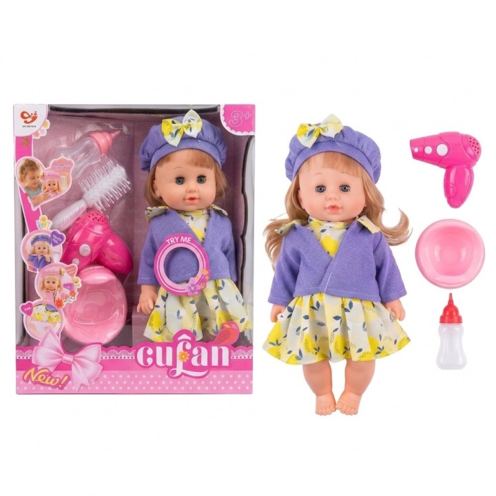 Muñeca Interactiva Cufan Con Secador Y Accesorios