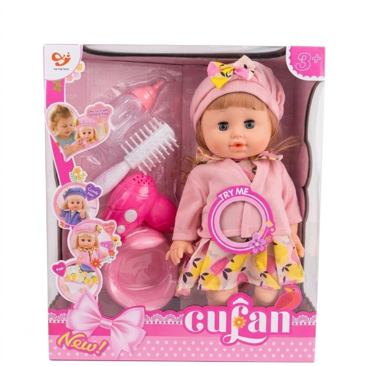 Muñeca Interactiva Cufan Con Secador Y Accesorios