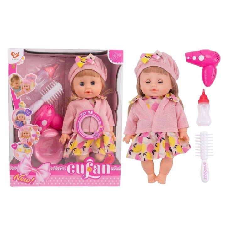 Muñeca Interactiva Cufan Con Secador Y Accesorios