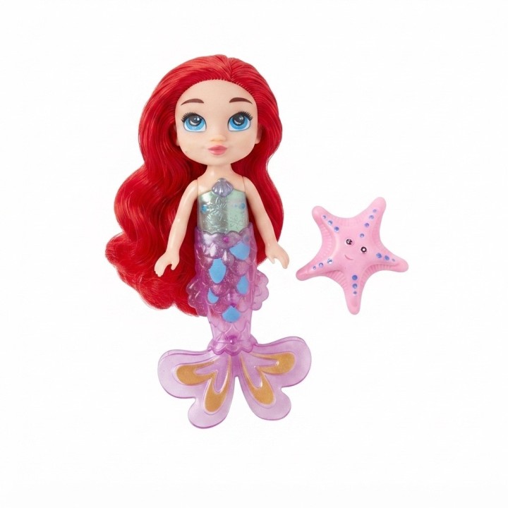 Linda Muñeca Sirena Cabello Rojo Con Estrella De Mar Niñas