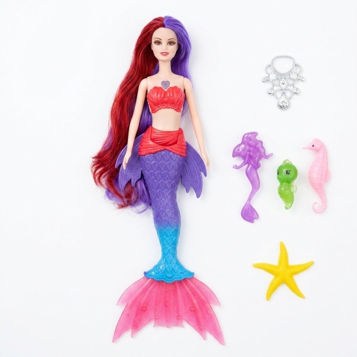 Muñeca Sirena Mágica Con Luz, Música Y Accesorios Niñas