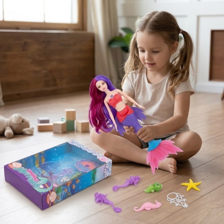 Muñeca Sirena Mágica Con Luz, Música Y Accesorios Niñas