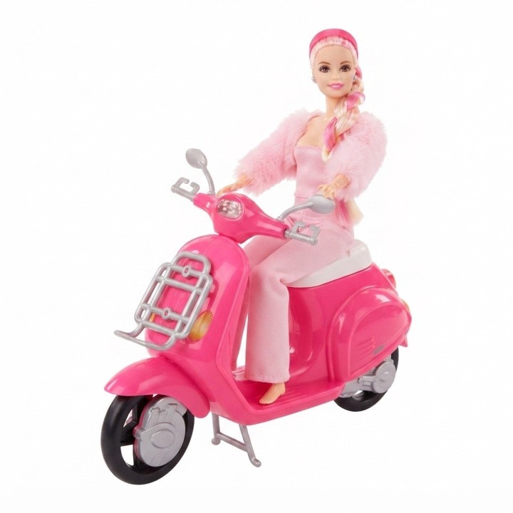 Muñeca Sweet Girl Con Moto Rosada Y Accesorios