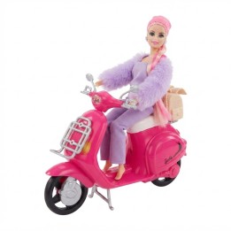 Muñeca Sweet Girl Con Moto Rosada Y Accesorios