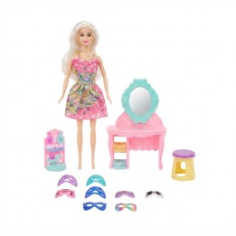 Muñeca Fashion Con Tocador Y Mascarillas Faciales