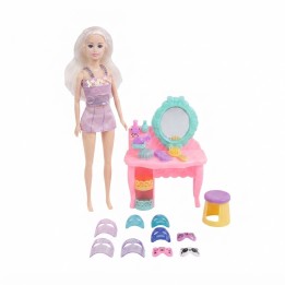 Muñeca Fashion Con Tocador Y Mascarillas Faciales