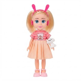 Muñeca Fashion Vestido Arcoíris Con Mascota Perrito