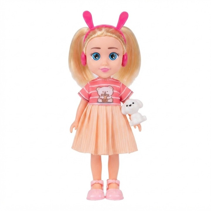 Muñeca Fashion Vestido Arcoíris Con Mascota Perrito
