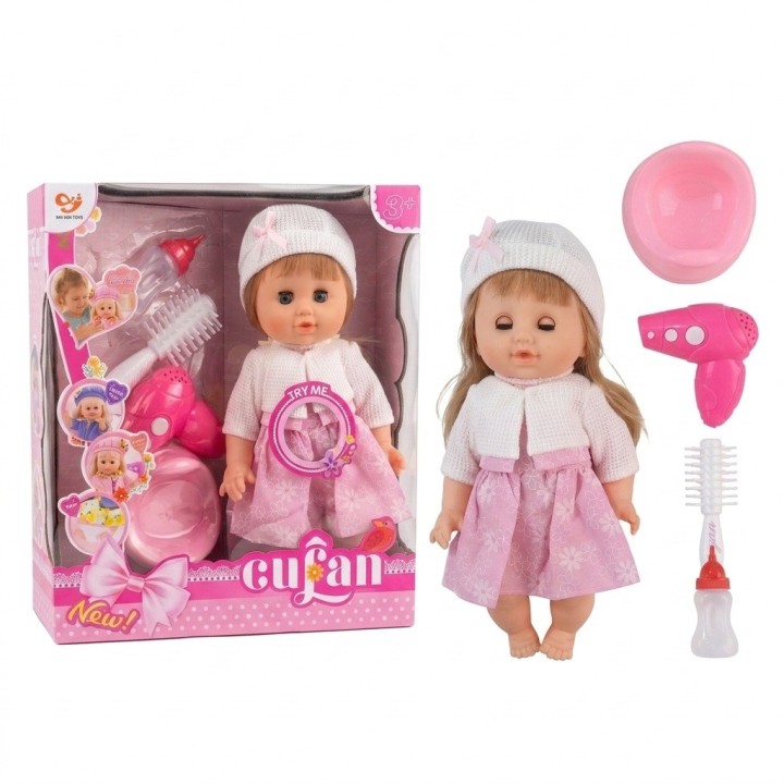Muñeca Bebé Cufan Con Bacinilla, Secador Y Sonidos