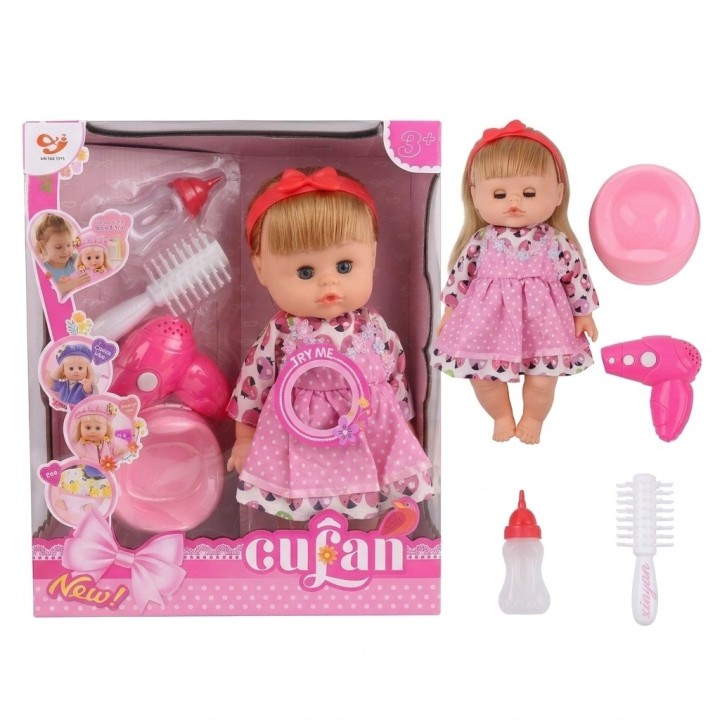 Muñeca Bebé Cufan Con Bacinilla, Secador Y Sonidos