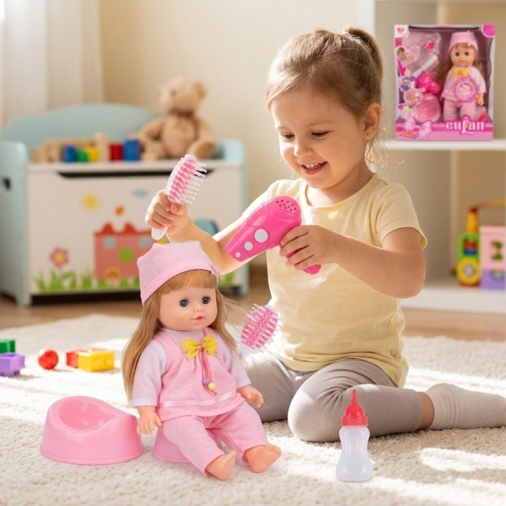 Muñeca Bebé Cufan Interactiva Accesorios Niña