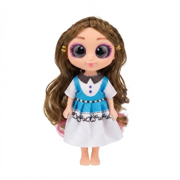 Mini Muñeca Dollbaby Ojos Grandes Con Mascota