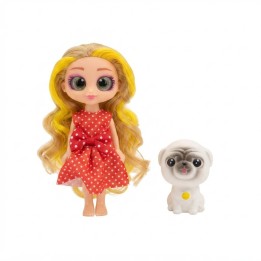 Mini Muñeca Dollbaby Ojos Grandes Con Mascota