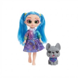 Mini Muñeca Dollbaby Ojos Grandes Con Mascota