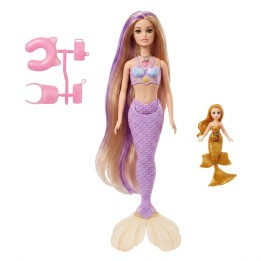 Set Muñeca Sirena Grande Con Mini Sirena Y Accesorios