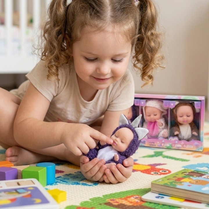 Set X3 Mini Muñecas Bebés Durmiendo Pijama Animalitos