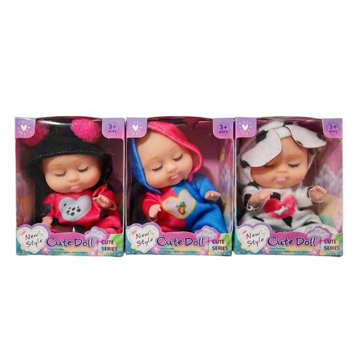 Set X3 Mini Muñecas Bebés Durmiendo Pijama Animalitos