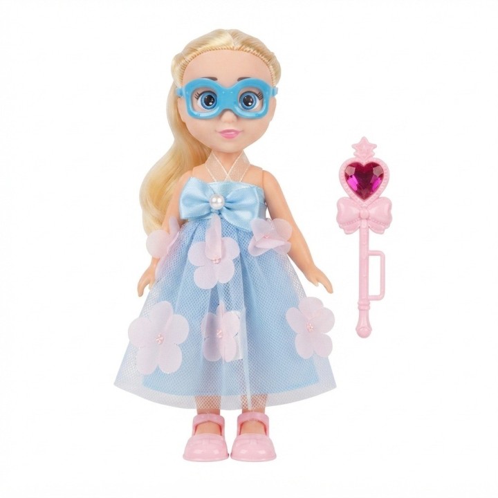 Muñeca Fashion Princesa Con Antifaz Y Varita Mágica