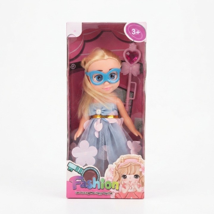 Muñeca Fashion Princesa Con Antifaz Y Varita Mágica