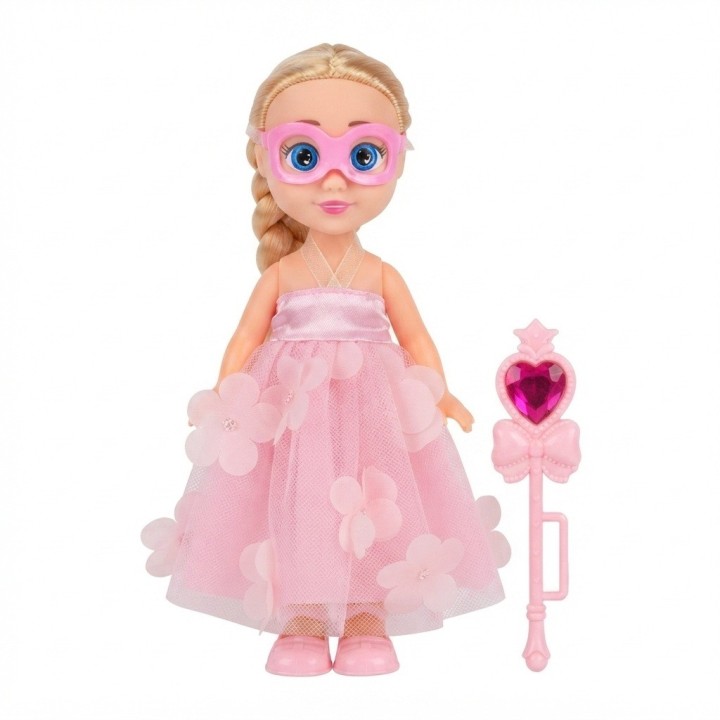 Muñeca Fashion Princesa Con Antifaz Y Varita Mágica