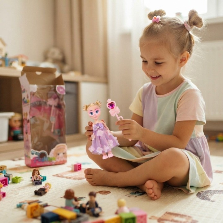 Muñeca Fashion Princesa Con Antifaz Y Varita Mágica