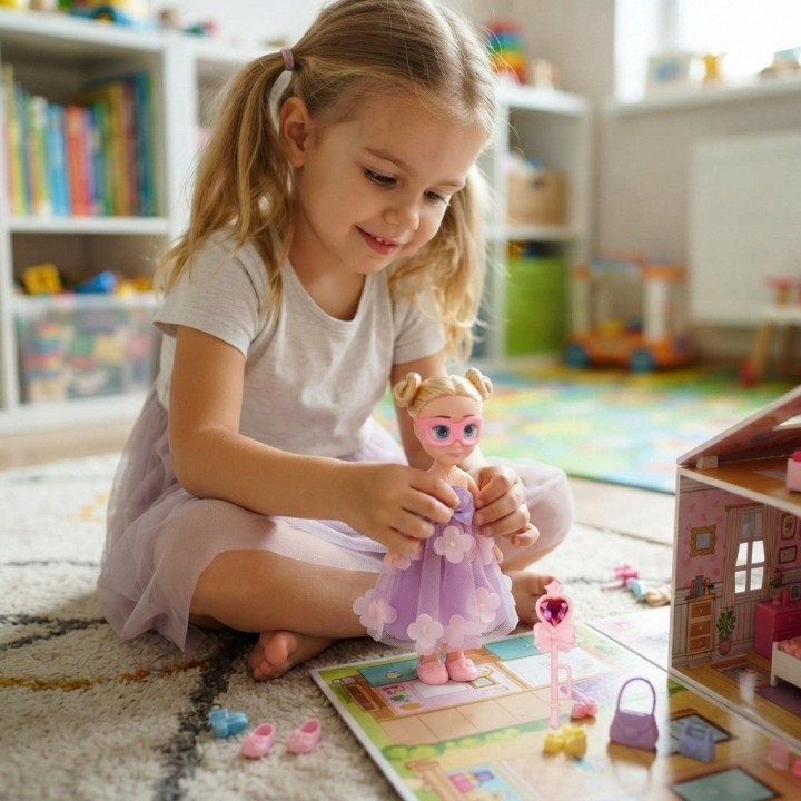 Muñeca Fashion Princesa Con Antifaz Y Varita Mágica