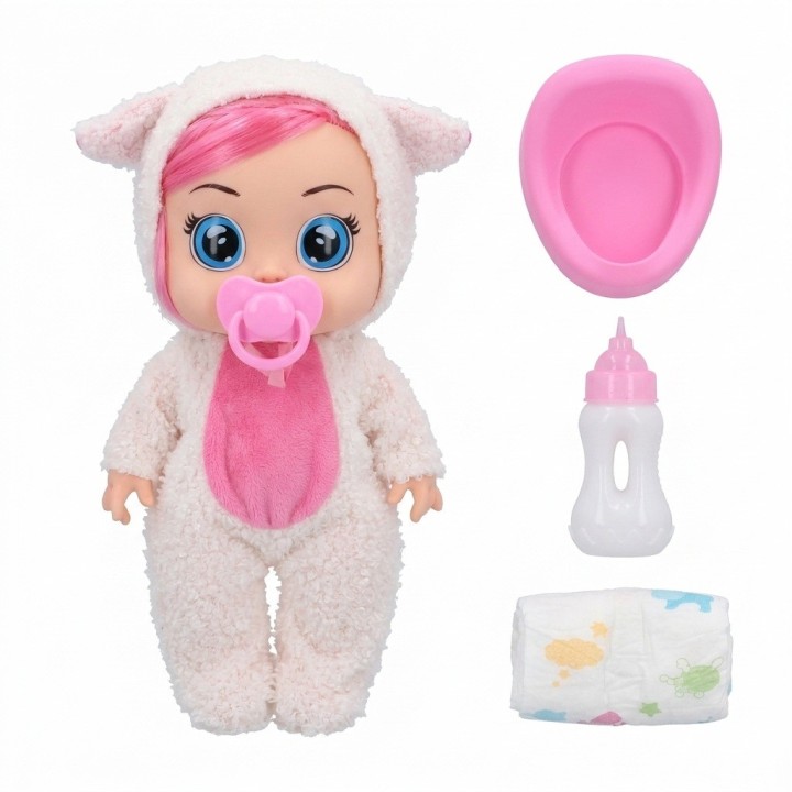 Set Muñeca Bebé Llorona Con Coche Y Accesorios