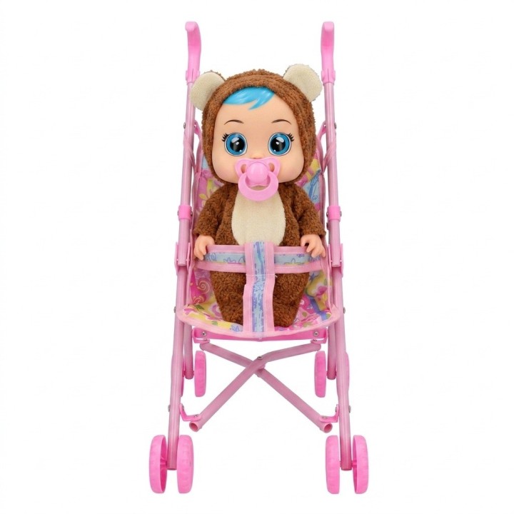 Set Muñeca Bebé Llorona Con Coche Y Accesorios