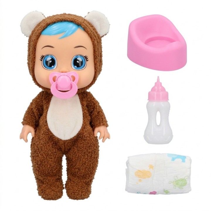 Set Muñeca Bebé Llorona Con Coche Y Accesorios
