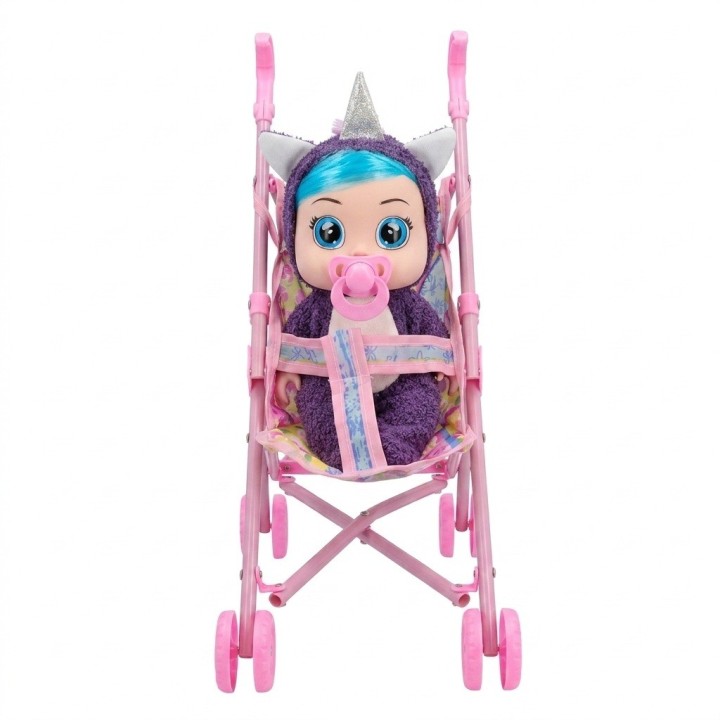 Set Muñeca Bebé Llorona Con Coche Y Accesorios