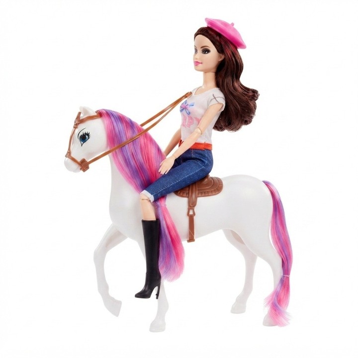 Set Muñeca Fashion Con Caballo Mágico Y Accesorios