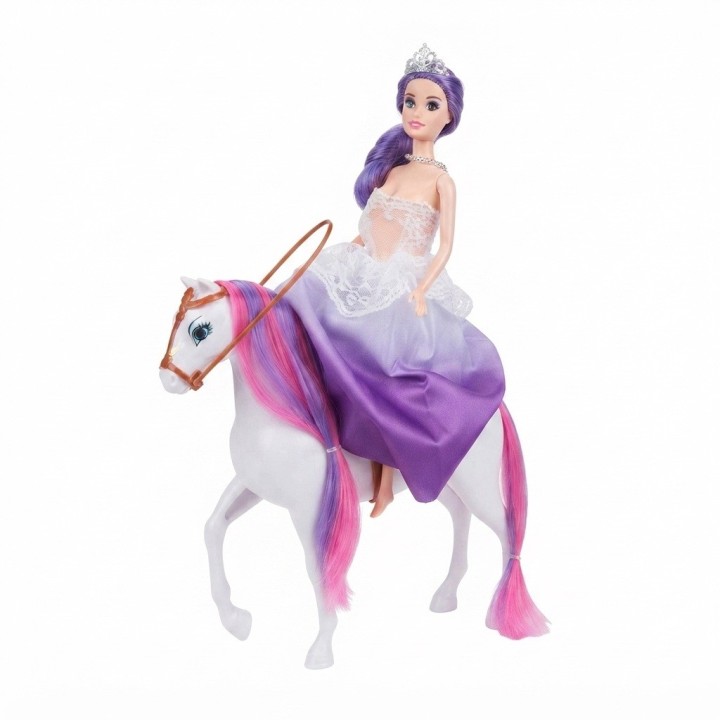Set Muñeca Fashion Con Caballo Mágico Y Accesorios