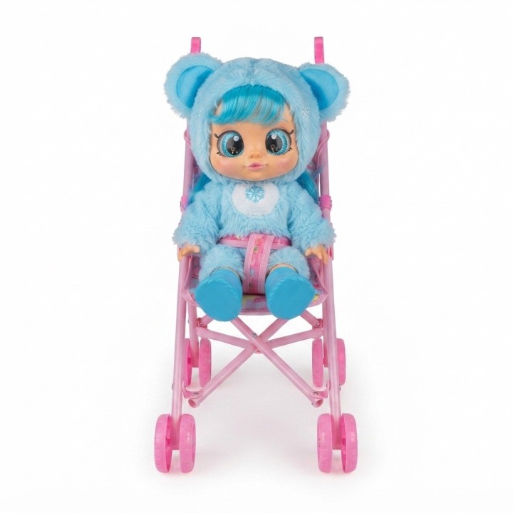 Muñeca Bebé Ojos Grandes Y Coche Paseador Plegable