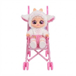 Muñeca Bebé Ojos Grandes Y Coche Paseador Plegable